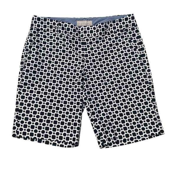 Banana Republic Factory Navy White Abstract Bermuda Shorts Hampton Fit 2P - Picture 1 of 10